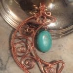 wire wrapped copper blue moon jewelry