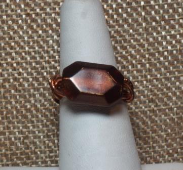 Copper Ring with Brown Stone