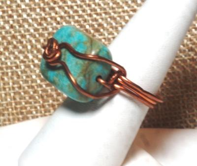 turquoise & copper ring