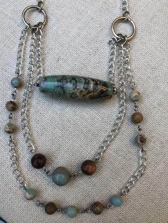 African Opal & Amazonite Layered Necklace