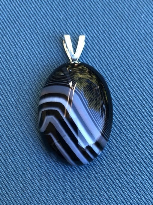 black banded agate pendant