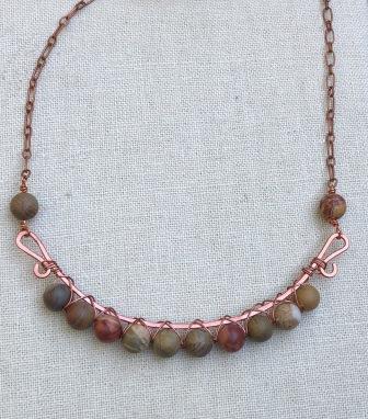 hand forged copper and natural stone necklace