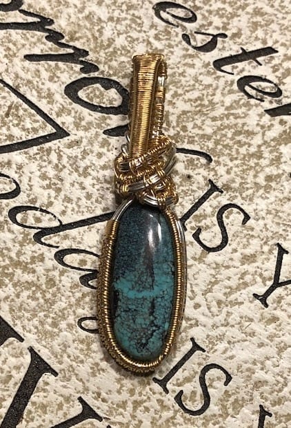 Turquoise Wirewrapped Pendant
