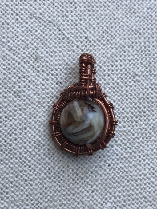 River Shell Wire Wrapped Pendant