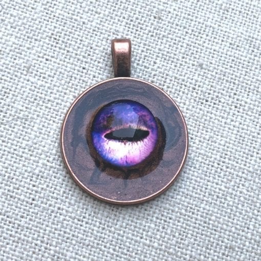 Purple Evil Eye in Copper Dust Pendant