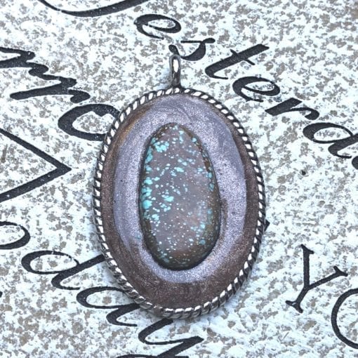 Turquoise Floating in Copper Dust Pendant