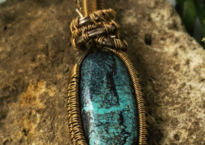 Persian turquoise in sterling & copper