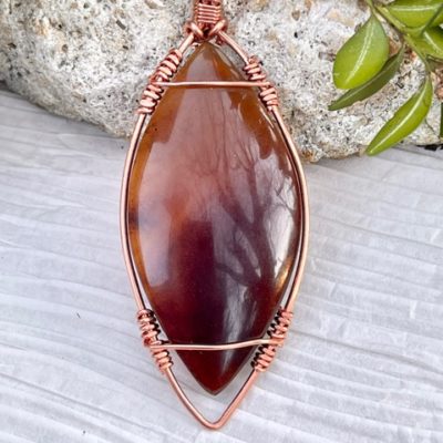 amber wire wrapped pendant