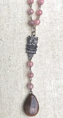 Pink Owl Necklace