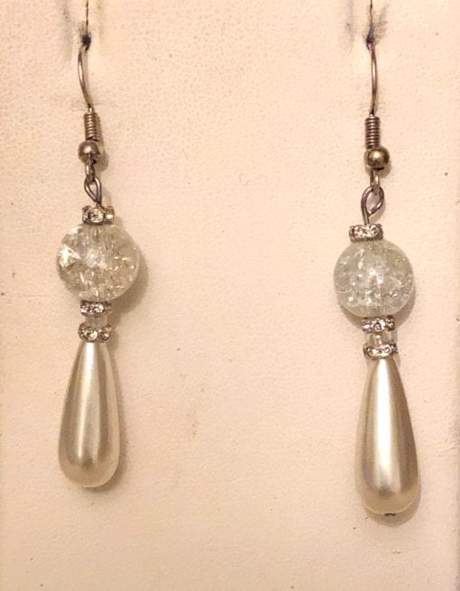 Crystal & Faux Pearl Earrings