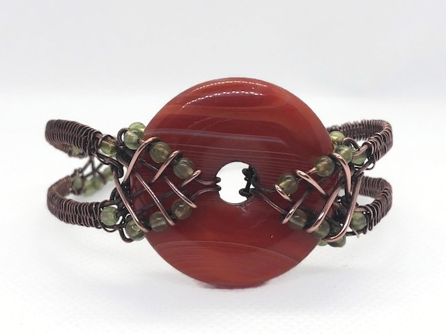 sardonyx and peridot bracelet