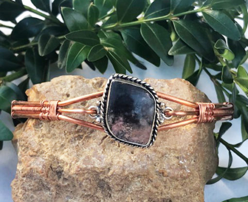 Amethyst and copper bracelet