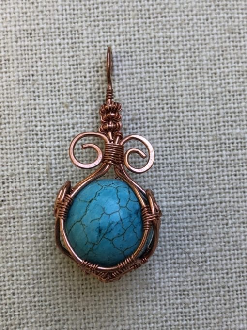 Rare Turquoise Round Bead Pendant